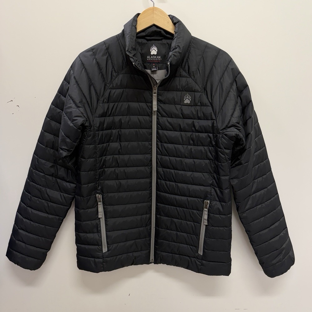 Alaskan Hardgear Puffer Jacket Men's S Black Quilted 100% Nylon Shell Poly Fill